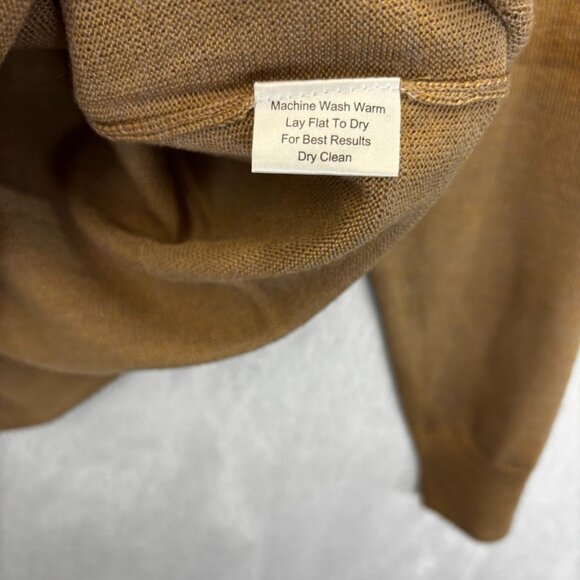 NWT Linea Uomo Wool Blend Turtleneck Sweater Mens Small S Tan Skicore Minimalist - Picture 9 of 9